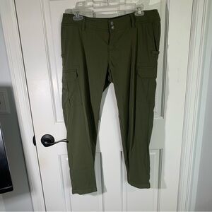 Prana Olive Green Hiking Pants outdoor fall with Pockets 2 button fly size 6